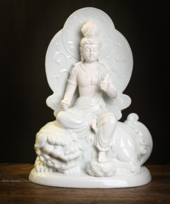 Tượng Phật Văn Thù – Phổ Hiền bằng gốm CD1810