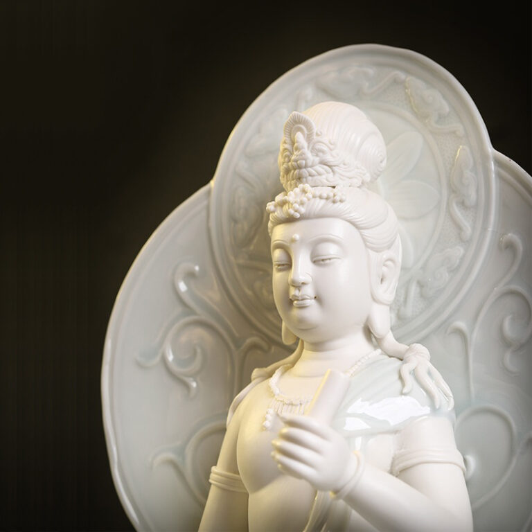 Tượng Phật Văn Thù – Phổ Hiền bằng gốm CD1810