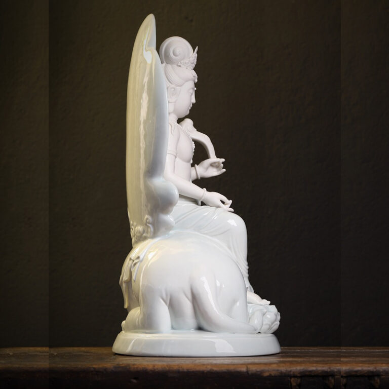 Tượng Phật Văn Thù – Phổ Hiền bằng gốm CD1810