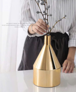 Bộ Lọ Hoa Gốm Mạ Vàng