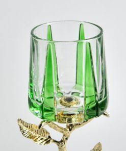 Đôi Chân Nến Pha Lê Nghệ Thuật Ánh Lộc Xanh