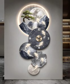 Đồng Hồ Treo Tường Cửu Ngư Liên Hoàn