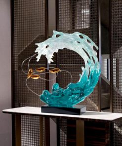 Mô Hình Điêu Khắc Cá Và Sóng Biển