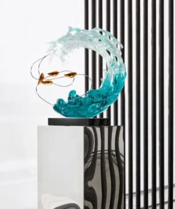 Mô Hình Điêu Khắc Cá Và Sóng Biển