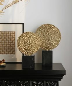 Cặp Đĩa Đồng Nghệ Thuật Ánh Vàng