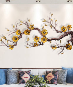 Phù Điêu 3D Cành Hoa Mộc Lan Vàng