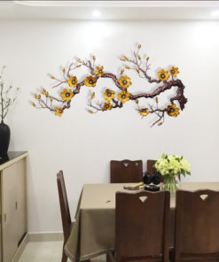 Phù Điêu 3D Cành Hoa Mộc Lan Vàng