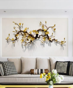 Phù Điêu 3D Cành Hoa Mộc Lan Vàng