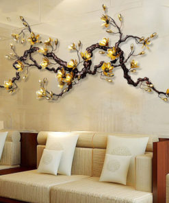 Phù Điêu 3D Cành Hoa Mộc Lan Vàng