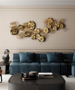 Phù Điêu 3D Lá Sen Vàng Nghệ Thuật