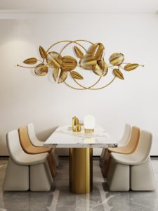 Tranh Kim Loại Hoa Lá 3D Sang Trọng