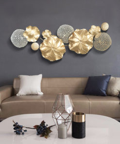 Tranh Kim Loại Nghệ Thuật Lá Sen 3D