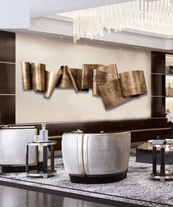 Tranh Sắt 3D Gấp Nếp Trừu Tượng