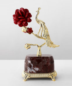 Tượng Chim Công Nghệ Thuật Hoa Mẫu Đơn