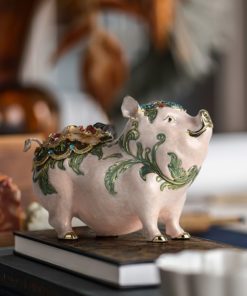 Tượng Heo Phong Thủy Hoa Văn Tài Lộc