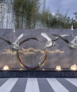 Tượng Hồng Hạc Trang Trí Sân Vườn