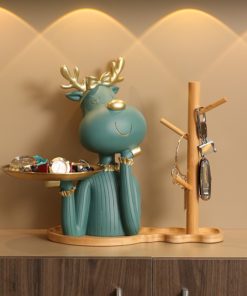 Tượng Hươu Giữ Khay Để Bàn Hiện Đại