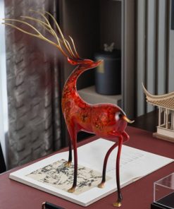 Tượng Hươu Đỏ Phong Thủy Nghệ Thuật