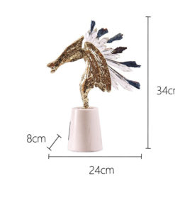 Tượng Hươu Gắn Đá Để Bàn