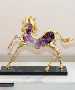 Tượng Hươu Gắn Đá Để Bàn