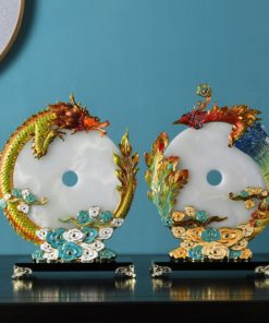 Tượng Long Phụng Hòa Quyện Ngọc Bích