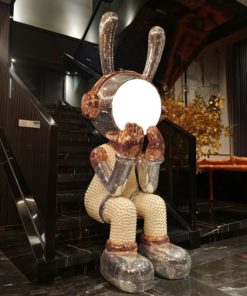 Tượng Thỏ Disco Bling Ánh Kim