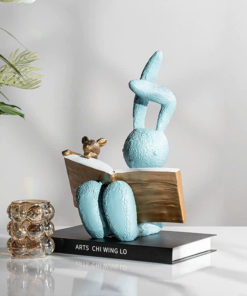 Tượng Thỏ Đọc Sách Nghệ Thuật