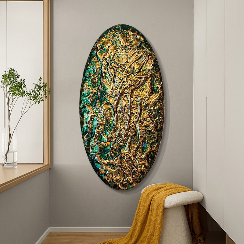 Tranh Trừu Tượng 3D Hình Bầu Dục