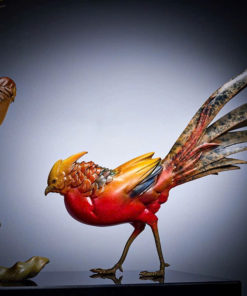 Tượng Chim Trĩ Song Phúc Bên Cành Mai