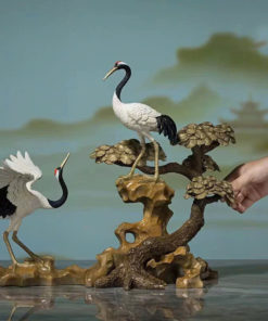 Tượng Đôi Hạc Trắng Phong Thủy