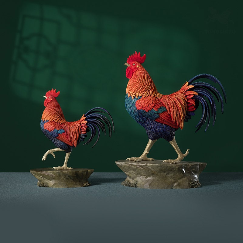 Tượng Gà Trống Phong Thủy Oai Phong