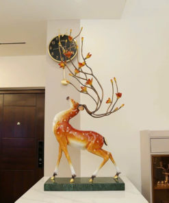 Tượng Hươu Uyển Chuyển Hoa Mai Vàng