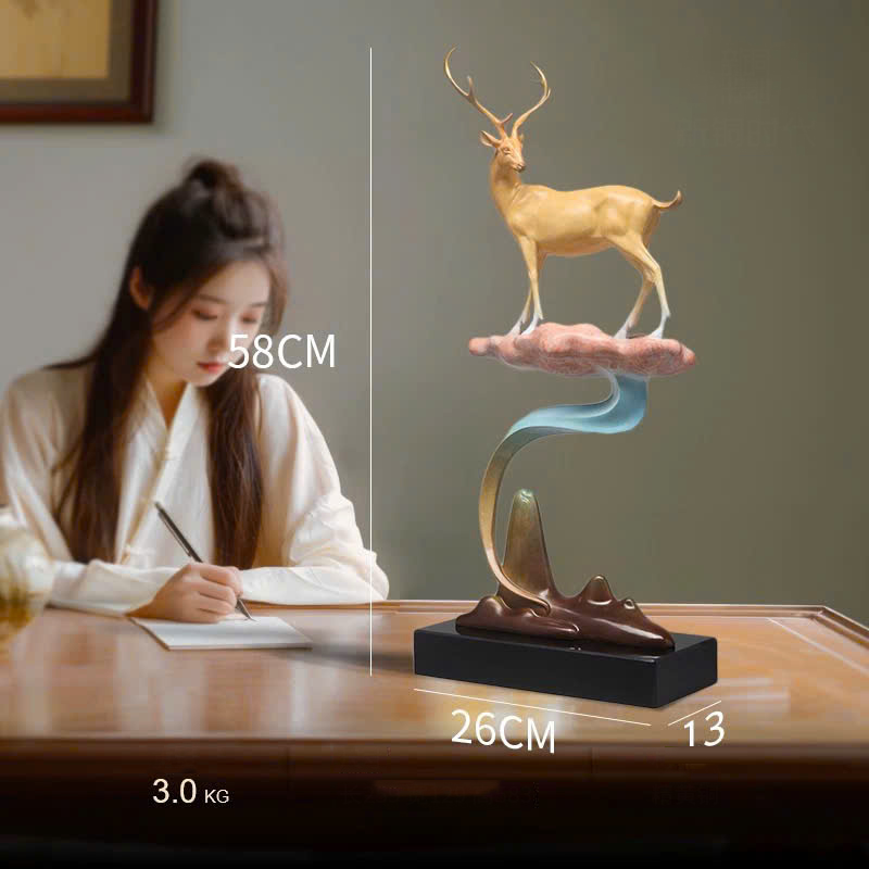 Tượng Hươu Phong Thủy Lộc Đỉnh Vân