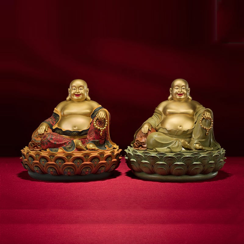 Tượng Phật Di Lặc An Lạc Trên Đài Sen