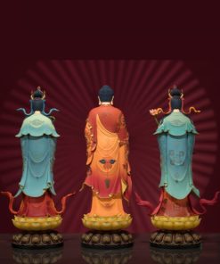 Bộ Tượng Tây Tam Thánh Đứng Trên Đài Sen
