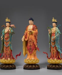 Bộ Tượng Tây Tam Thánh Đứng Trên Đài Sen