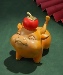 Tượng Trâu Hồng Cõng Lộc